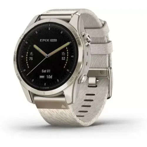 Умные часы Garmin Epix Pro Gen 2 Sapphire 42 мм (мягкое золото/крем, с нейлоновым и силиконовым ремешками)