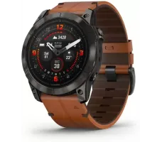 Умные часы Garmin Epix Pro Gen 2 Sapphire 51 мм (карбоново-серый титан/каштановый, с кожаным и силиконовым ремешками)