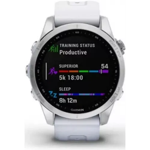 Умные часы Garmin Fenix 7S 42 мм (серебристый/белый)