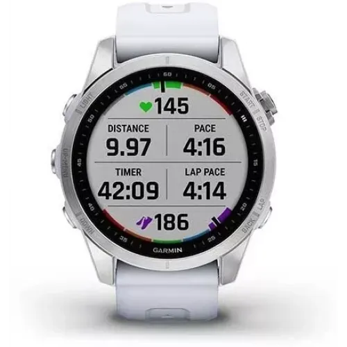 Умные часы Garmin Fenix 7S 42 мм (серебристый/белый)