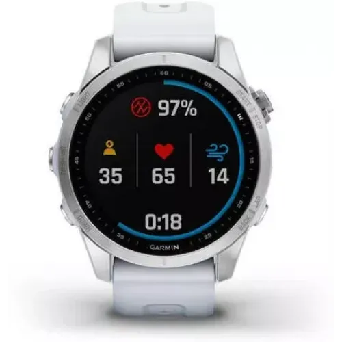 Умные часы Garmin Fenix 7S 42 мм (серебристый/белый)