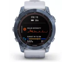 Умные часы Garmin Fenix 7X Sapphire Solar 51 мм (голубой минерал/белый камень)