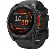 Умные часы Garmin Fenix 8 51мм (серый, черный силиконовый ремешок)