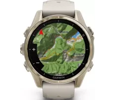 Умные часы Garmin Fenix 8 Sapphire 43мм (золотистый, дымчато-серый ремешок)