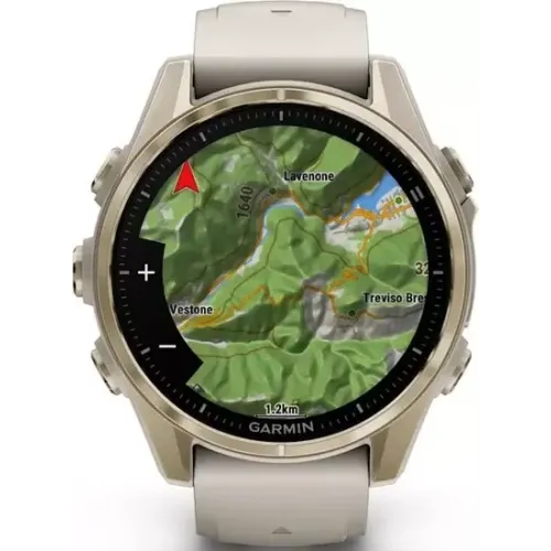 Умные часы Garmin Fenix 8 Sapphire 43мм (золотистый, дымчато-серый ремешок)