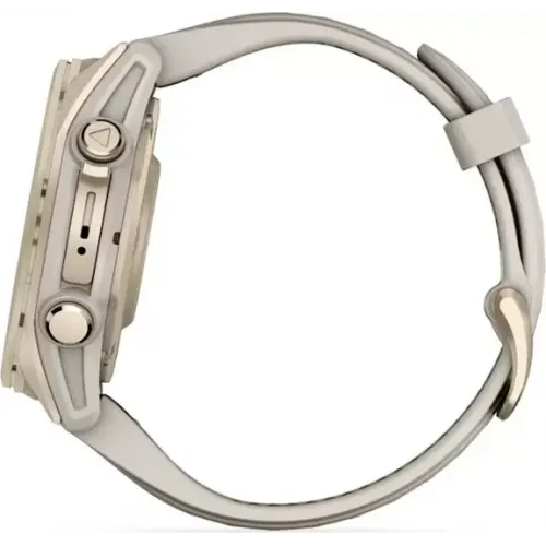 Умные часы Garmin Fenix 8 Sapphire 43мм (золотистый, дымчато-серый ремешок)