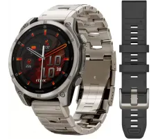 Умные часы Garmin Fenix 8 Sapphire, Titanium 47мм (светло-серый, титановый ремешок)