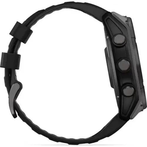 Умные часы Garmin Fenix 8 Solar, Sapphire 47мм (титановый угольно-серый DLC с черным ремешком)