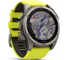 Умные часы Garmin Fenix 8 Solar, Sapphire 51мм (титановый, желтый силиконовый ремешок)