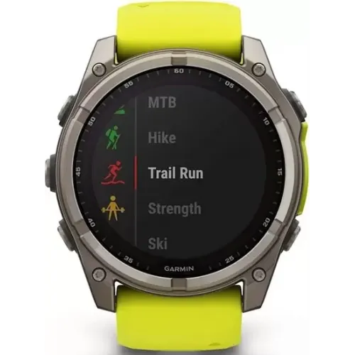 Умные часы Garmin Fenix 8 Solar, Sapphire 51мм (титановый, желтый силиконовый ремешок)
