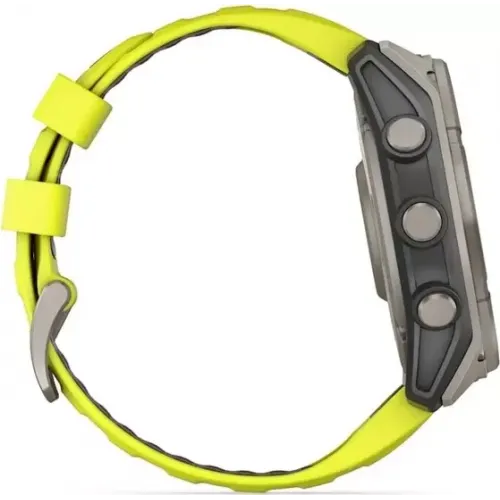 Умные часы Garmin Fenix 8 Solar, Sapphire 51мм (титановый, желтый силиконовый ремешок)