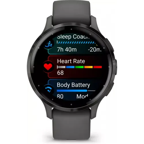 Умные часы Garmin Venu 3S (серая галька, с силиконовым ремешком)