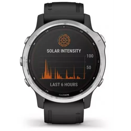 Умные часы Garmin Fenix 6 Solar 42 мм (серебристый/черный)
