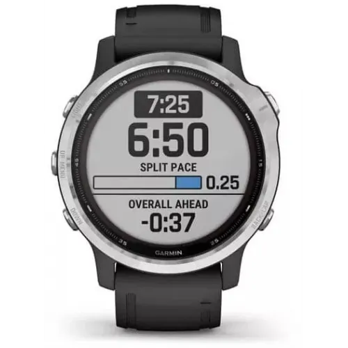 Умные часы Garmin Fenix 6 Solar 42 мм (серебристый/черный)