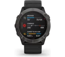 Умные часы Garmin Fenix 6X Pro Solar (титановый серый DLC/черный)