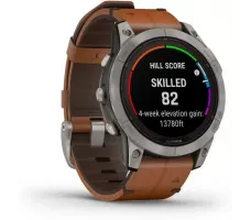 Умные часы Garmin Fenix 7 Pro Sapphire Solar (титан/каштановый, с кожаным и силиконовым ремешками)