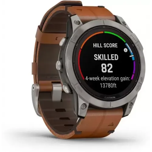 Умные часы Garmin Fenix 7 Pro Sapphire Solar (титан/каштановый, с кожаным и силиконовым ремешками)