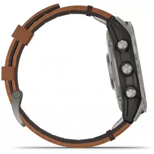Умные часы Garmin Fenix 7 Pro Sapphire Solar (титан/каштановый, с кожаным и силиконовым ремешками)