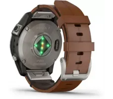 Умные часы Garmin Fenix 7 Pro Sapphire Solar (титан/каштановый, с кожаным и силиконовым ремешками)