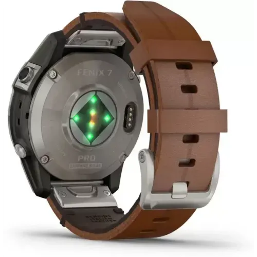 Умные часы Garmin Fenix 7 Pro Sapphire Solar (титан/каштановый, с кожаным и силиконовым ремешками)