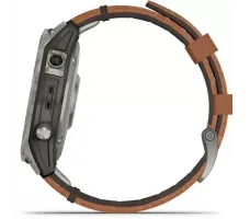 Умные часы Garmin Fenix 7 Pro Sapphire Solar (титан/каштановый, с кожаным и силиконовым ремешками)
