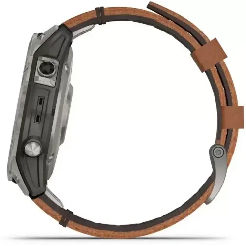 Умные часы Garmin Fenix 7 Pro Sapphire Solar (титан/каштановый, с кожаным и силиконовым ремешками)