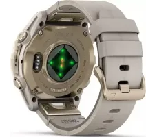 Умные часы Garmin Fenix 8 Sapphire 43мм (золотистый, серый кожаный ремешок)