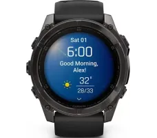 Умные часы Garmin Fenix 8 Sapphire 51мм (угольно-серый DLC, пепельно-черный силиконовый ремешок)