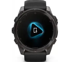 Умные часы Garmin Fenix 8 Sapphire 51мм (угольно-серый DLC, пепельно-черный силиконовый ремешок)