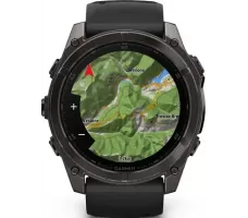 Умные часы Garmin Fenix 8 Sapphire 51мм (угольно-серый DLC, пепельно-черный силиконовый ремешок)