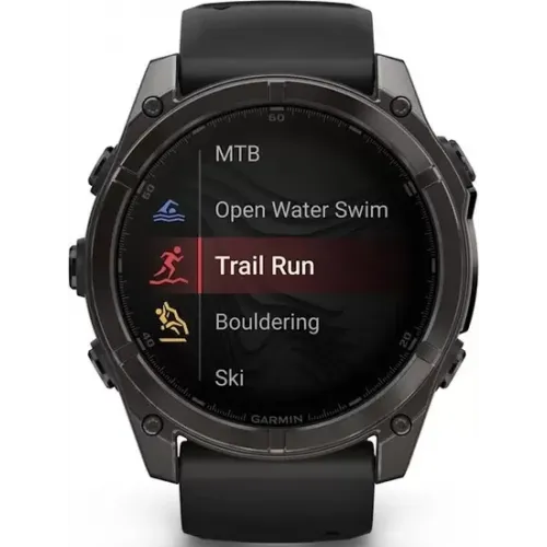 Умные часы Garmin Fenix 8 Sapphire 51мм (угольно-серый DLC, пепельно-черный силиконовый ремешок)