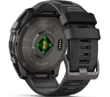 Умные часы Garmin Fenix 8 Sapphire 51мм (угольно-серый DLC, пепельно-черный силиконовый ремешок)