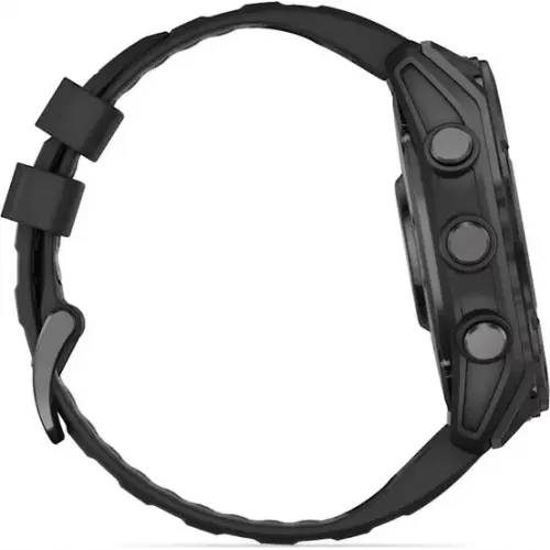 Умные часы Garmin Fenix 8 Sapphire 51мм (угольно-серый DLC, пепельно-черный силиконовый ремешок)