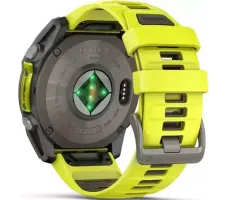 Умные часы Garmin Fenix 8 Solar, Sapphire 47мм (титановый, желтый силиконовый ремешок)