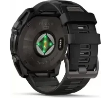 Умные часы Garmin Fenix 8 Solar, Sapphire 51мм (титановый угольно-серый с DLC-покрытием и черным ремешком)