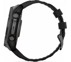 Умные часы Garmin Fenix 8 Solar, Sapphire 51мм (титановый угольно-серый с DLC-покрытием и черным ремешком)
