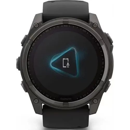 Умные часы Garmin Fenix 8 Solar, Sapphire 51мм (титановый угольно-серый с DLC-покрытием и черным ремешком)