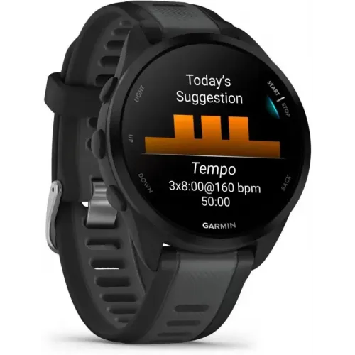 Умные часы Garmin Forerunner 165 (черный/сланцево-серый)