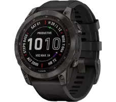 Умные часы Garmin Fenix 7 Sapphire Solar 47 мм (серый карбон/черный)