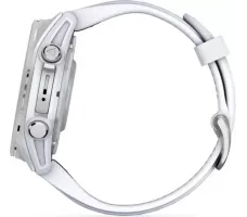Умные часы Garmin Fenix 8 43мм (серебристый, белый ремешок)