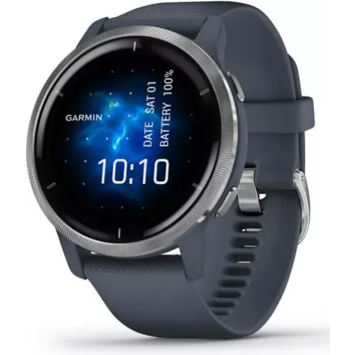 Умные часы Garmin Venu 2 (нержавеющая сталь/синий гранит)