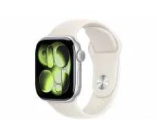 Умные часы Apple Watch Series 11 42 мм (алюминиевый корпус, серебристый/звездный свет, спортивный силиконовый ремешок M/L)