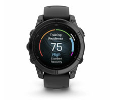 Умные часы Garmin Fenix E 47мм (серая сталь, черный силиконовый ремешок)