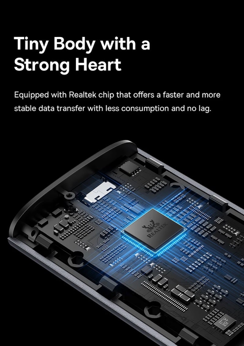 Оснащен чипом Realtek