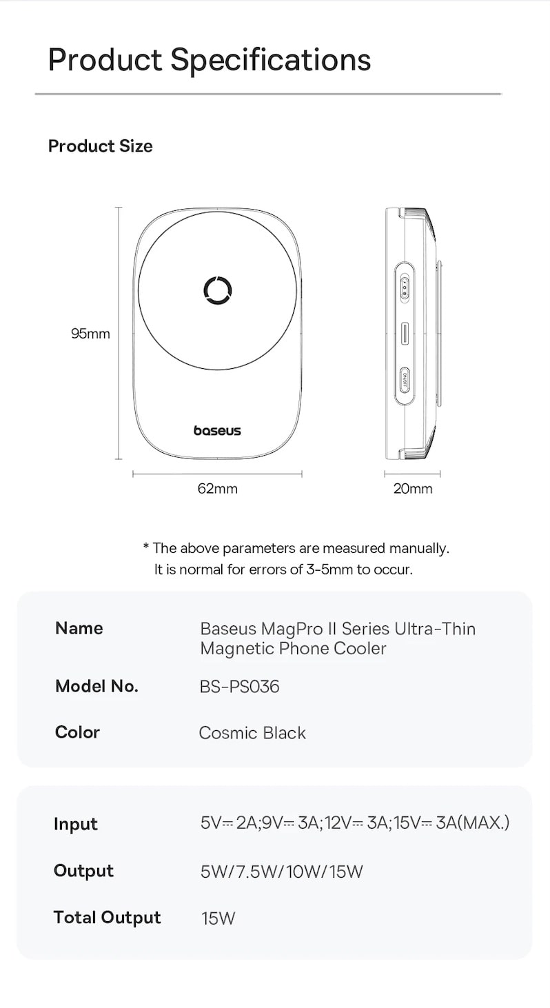 параметры продукта